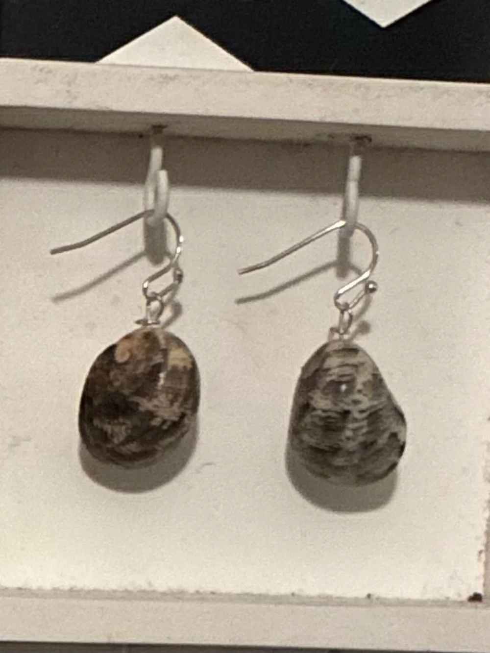 Kupe’e seashell Earrings - Gray/Black - Picture 1 of 1